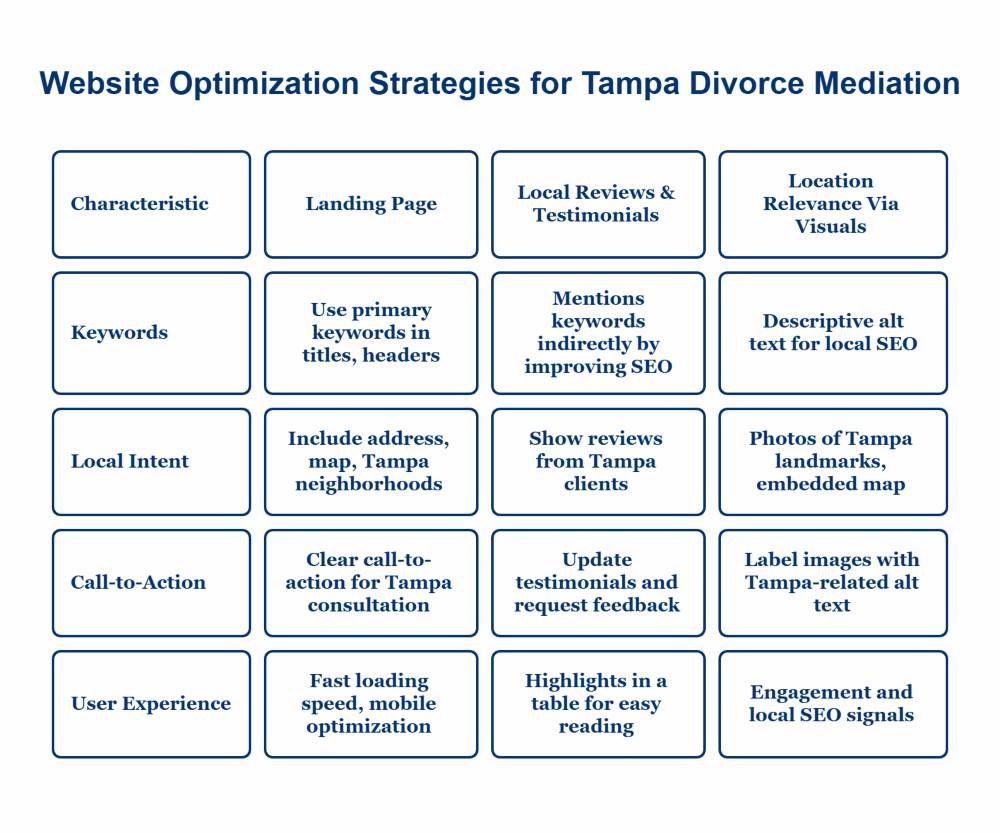 Website Optimization For Tampa Divorce Mediation Keywords